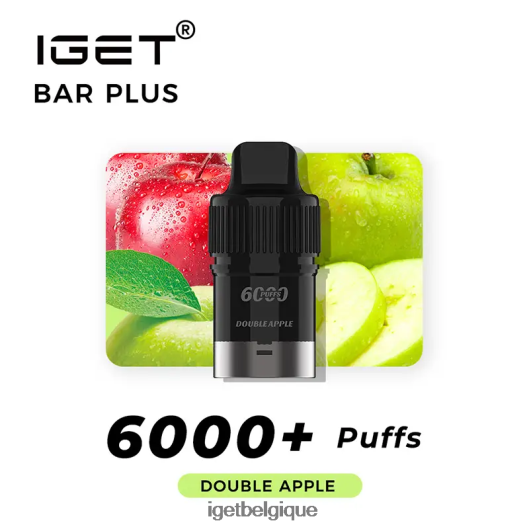 IGET vapes en vente bar plus pod 6000 bouffées 02064T259 double pomme