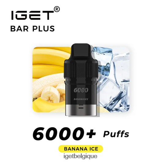 IGET vente en gros bar plus pod 6000 bouffées 02064T264 glace à la banane